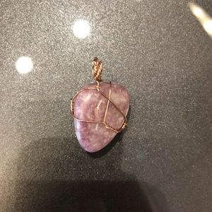 Wire Wrapped Lepidolite Pendant